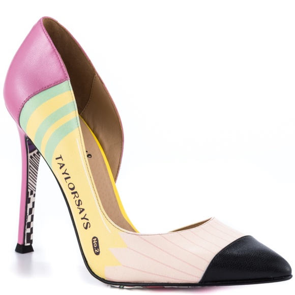 Pointed Multicolor Stiletto Artwork Heels NWT - Picture 3 of 5